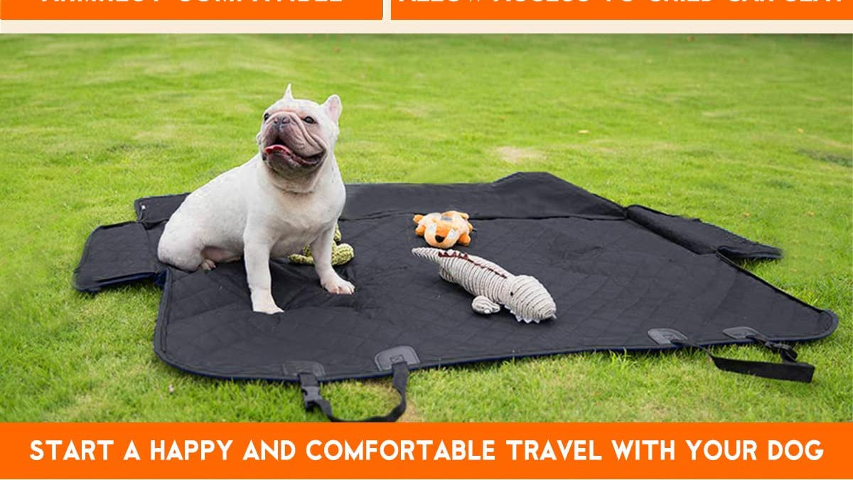 Dog Car Seat Cover, Back Seat Cover for Dogs Pet Car Seat Protector Waterproof Bench Car Seat Cover, Non-Slip Reat Seat Cover Fits Middle Armrest for Most Cars Trucks Suvs - Black