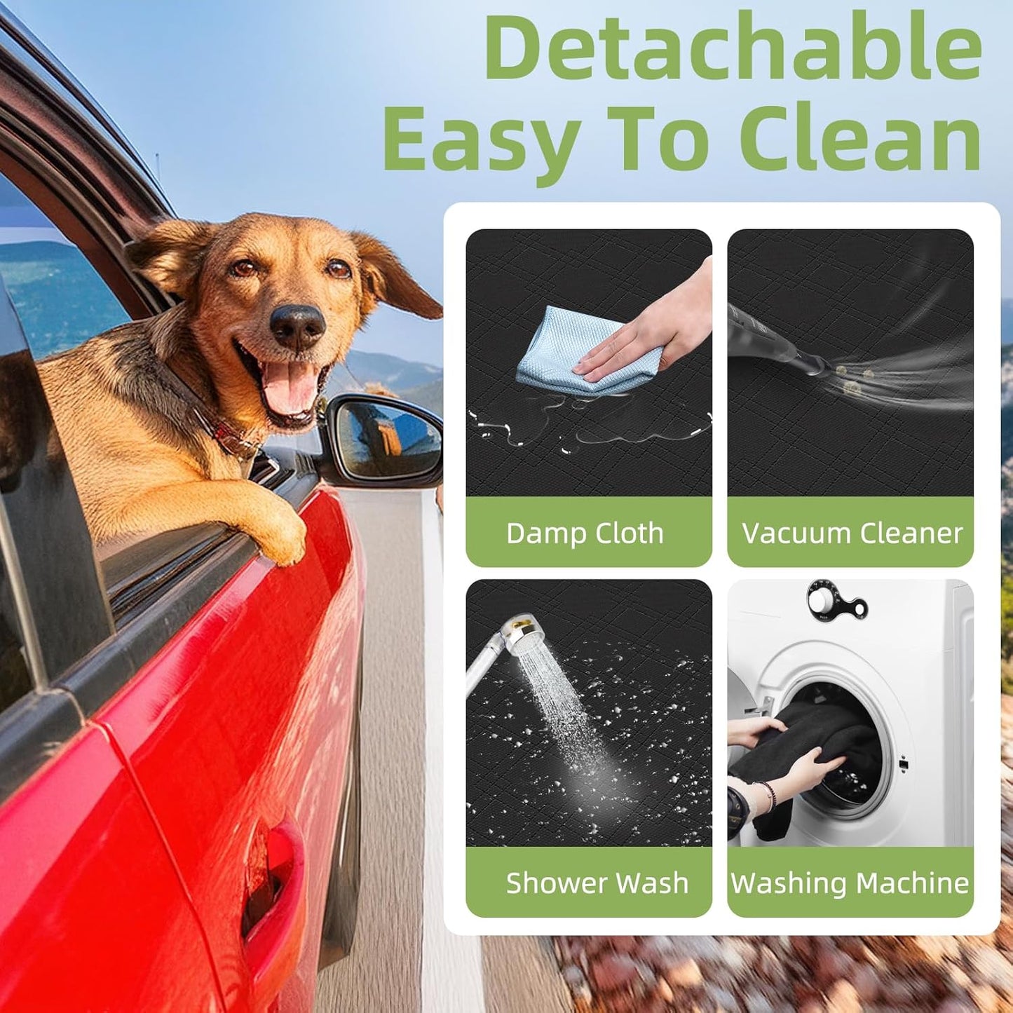 Back Seat Extender for Dogs - Increases Space by 40%, Durable Waterproof Dog Car Seat Cover with Hard Bottom, Supports Up to 400 lbs, Includes Mesh Window, Ideal Travel Bed for Cars and SUVs